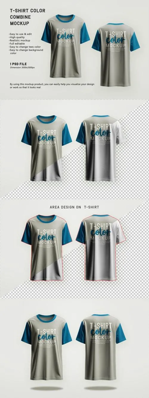 T-shirt Color Combine Mockup SUKP6UH