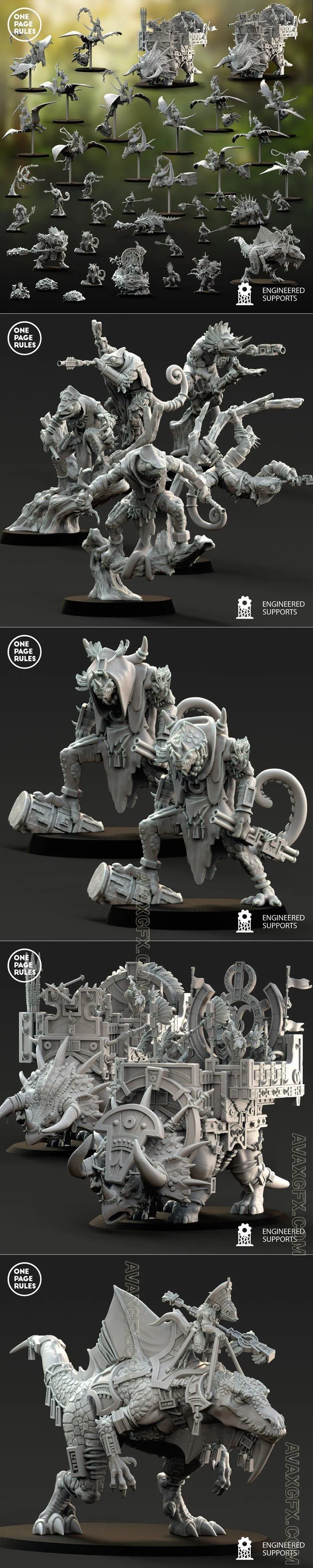 One Page Rules - Saurians - Army Bundle 2 - STL 3D Model
