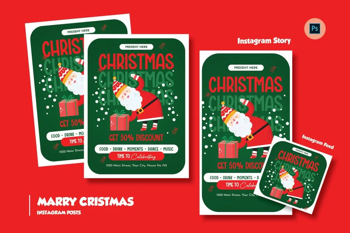 Hosy Christmas Day Flyer Template STLTD7Q