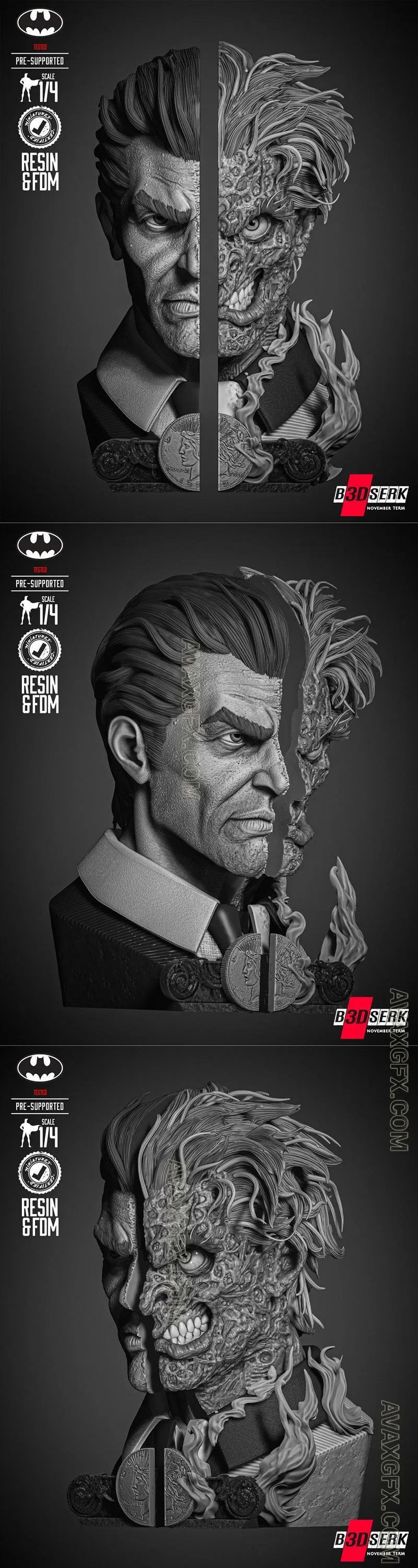 B3DSERK - Two Face Book Holder - STL 3D Model