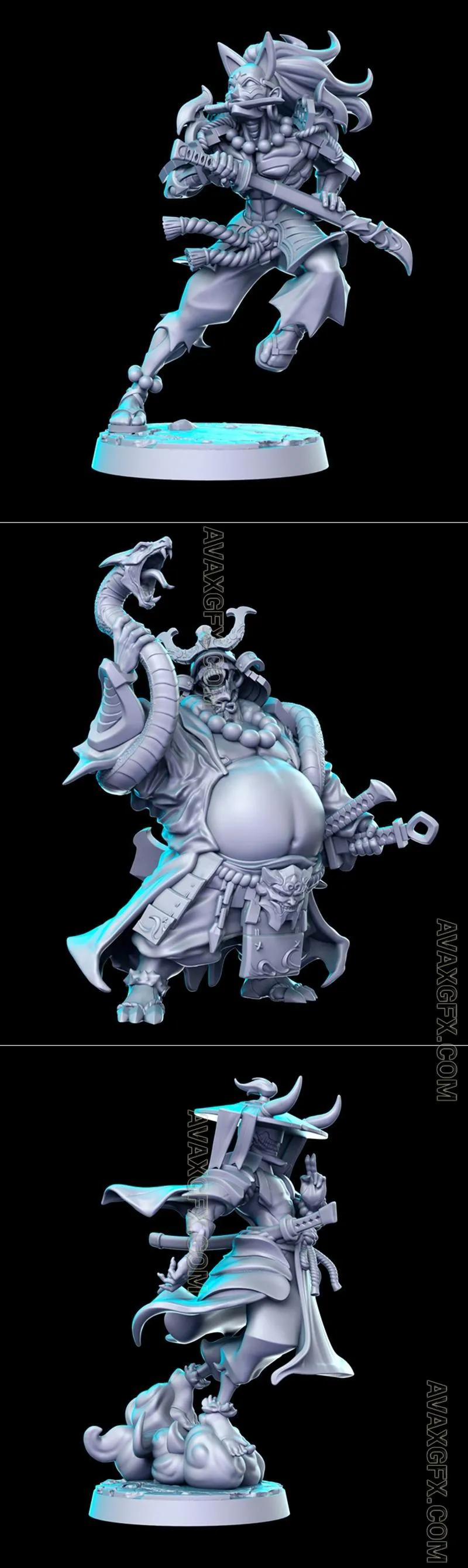 RN Estudio - Oni Samurai - Oni General - Oni Ronin - STL 3D Model