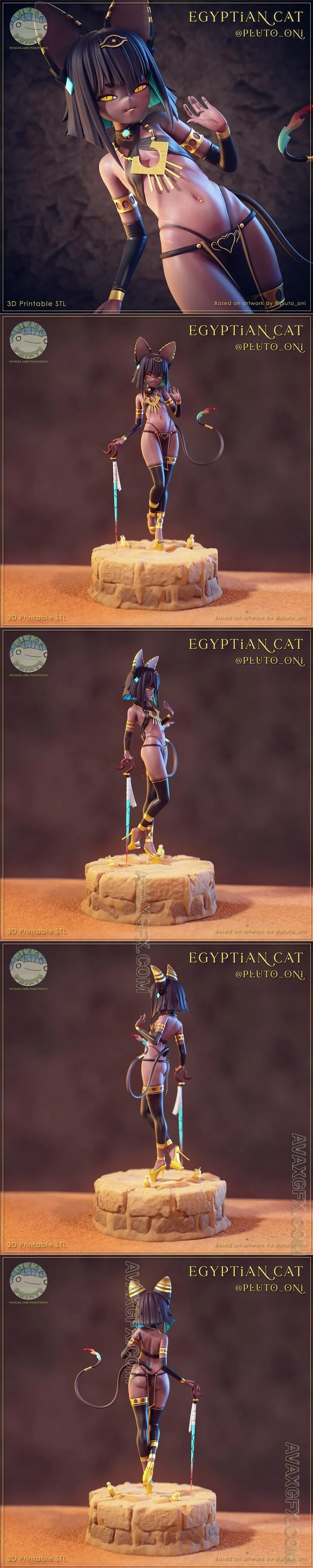 Pikky Prints - Egyptian Cat - STL 3D Model