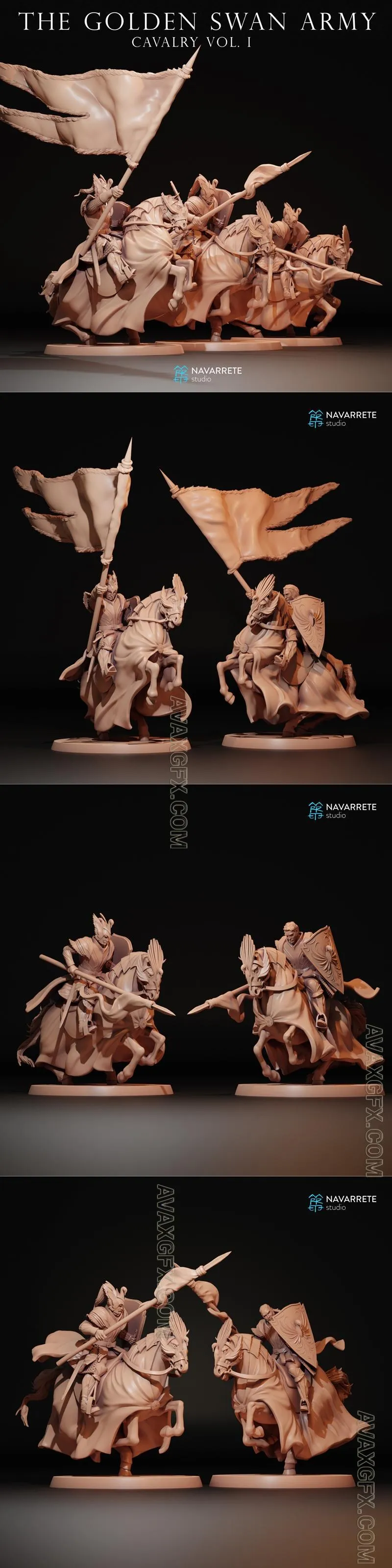 Cavalry of the Golden Swan Army Volume I - STL 3D Model