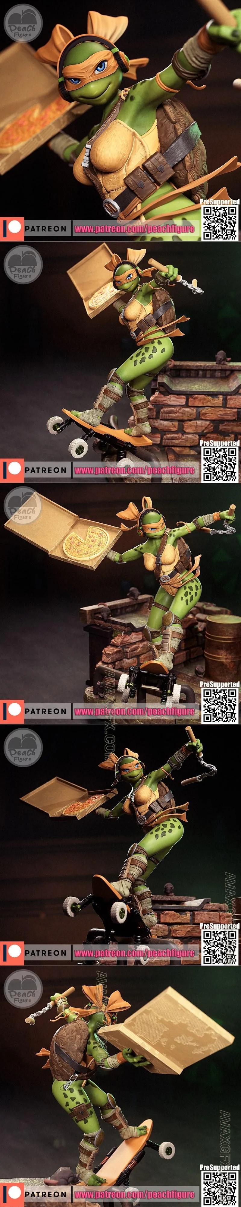 Peach Figure - TMNT - Michelangelo Female - STL 3D Model