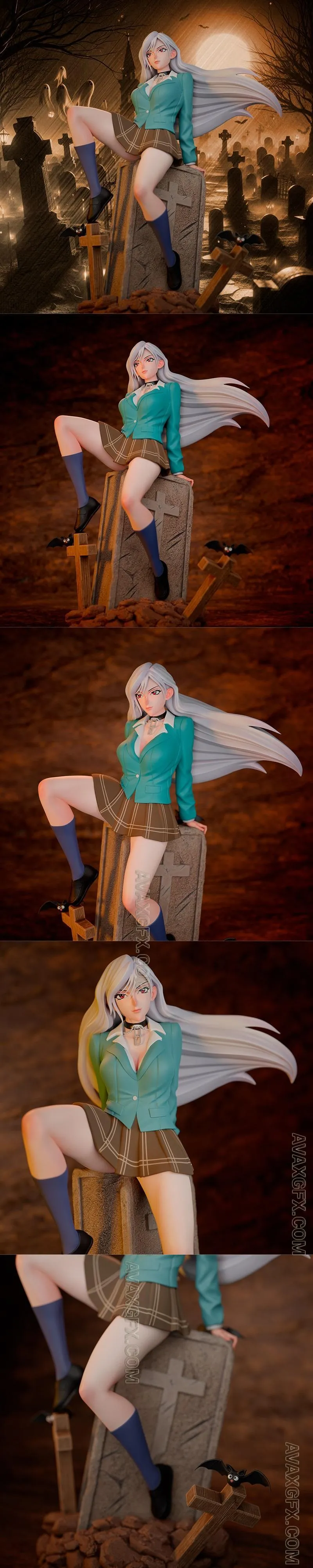Gmeyer3D - Rosario and Vampire - Moka Akashia - STL 3D Model