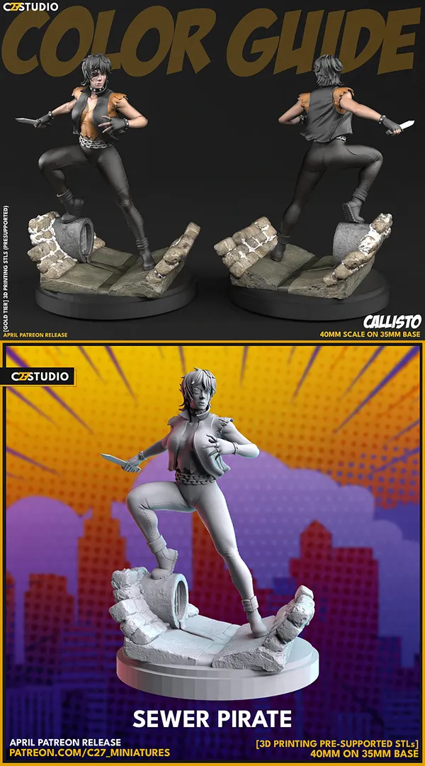 Callisto – Sewer Pirate – 3D Print