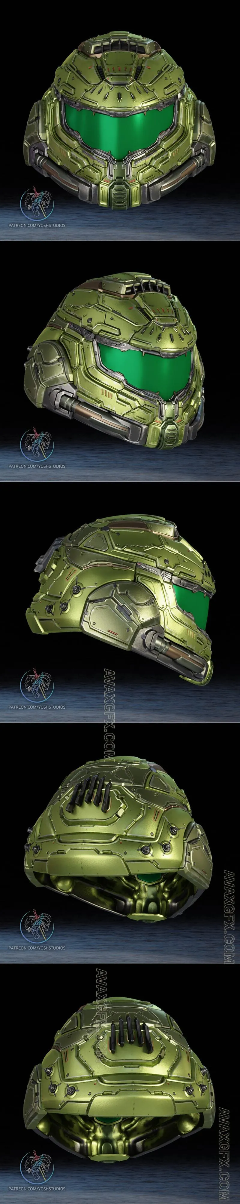 Yosh Studios - Doomus Helmet - STL 3D Model