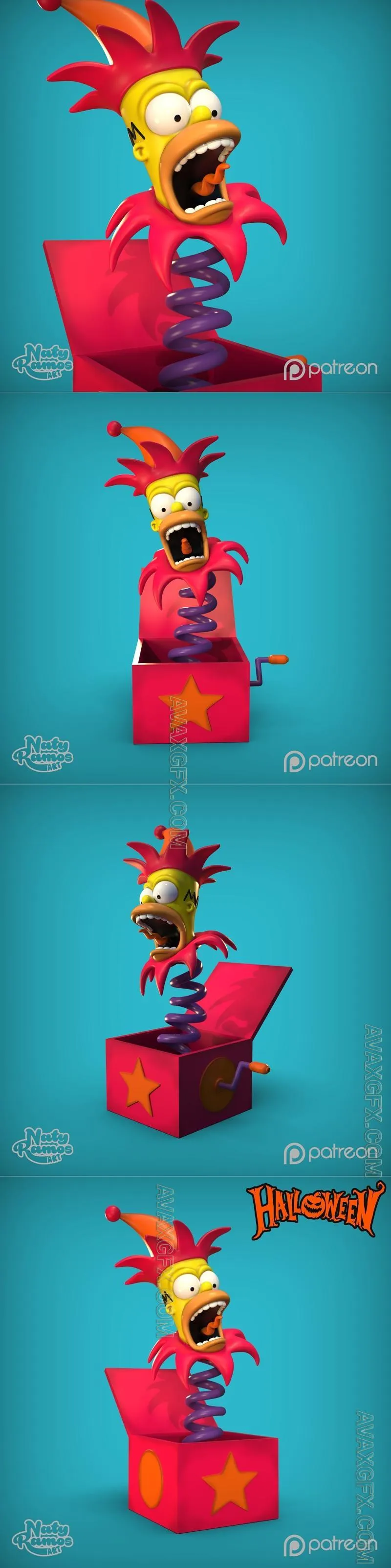 Naty Ramos - Homero - Surprise Box - STL 3D Model