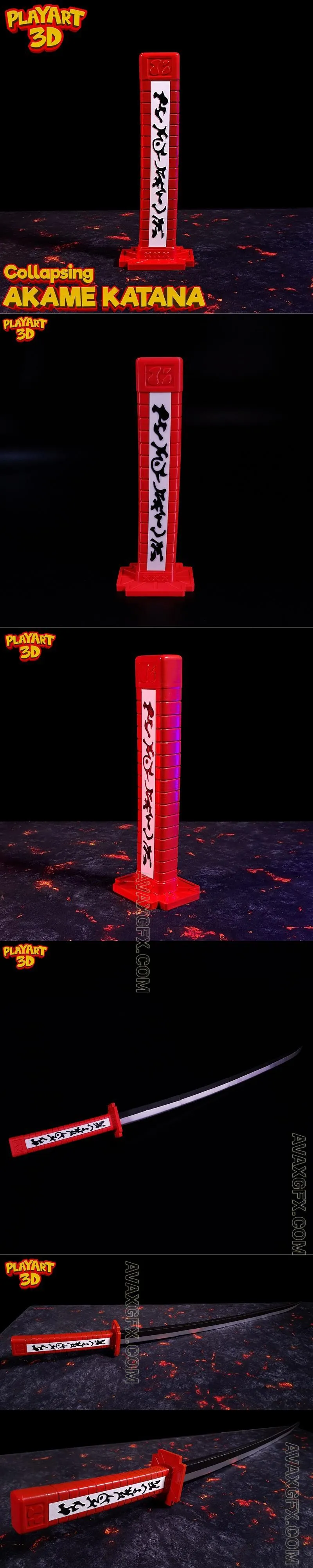 Collapsing Katana Akame GA Kill - STL 3D Model