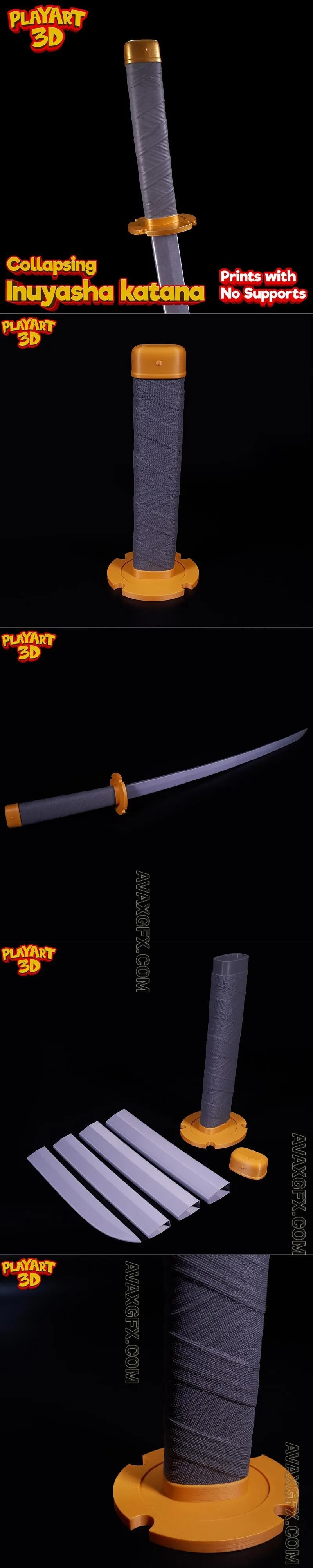 Collapsing Katana Inuyasha - STL 3D Model