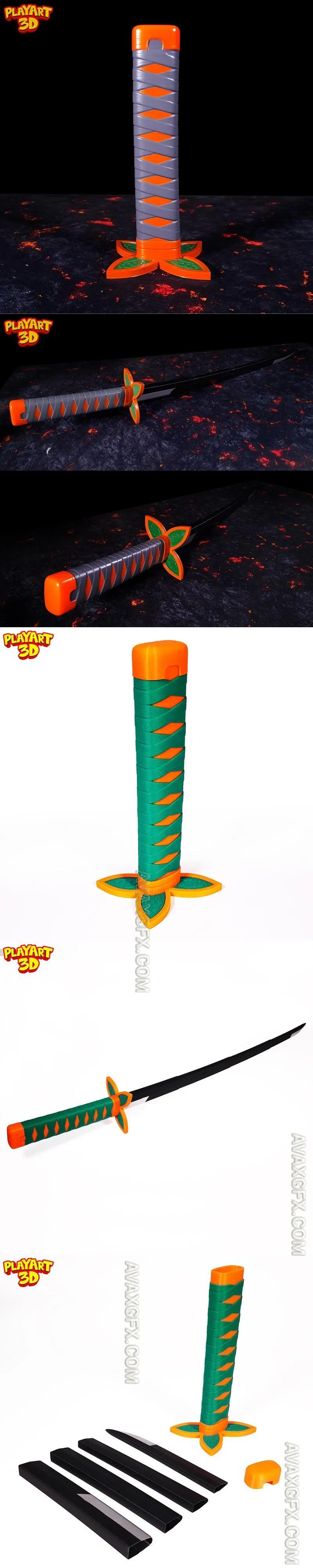 Tanjiro Collapsing Sword - STL 3D Model
