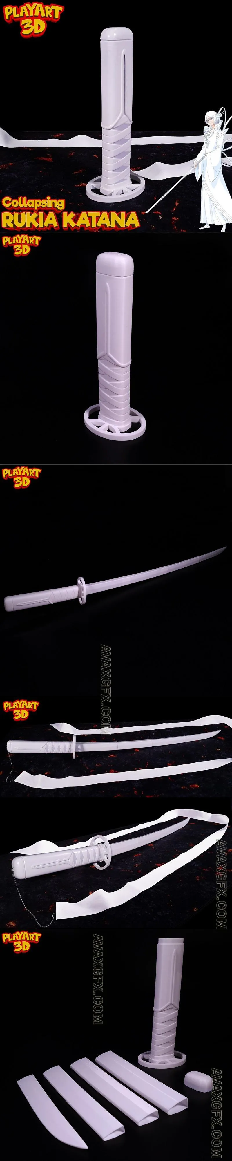 Collapsing Katana Rukia Kuchiki - STL 3D Model