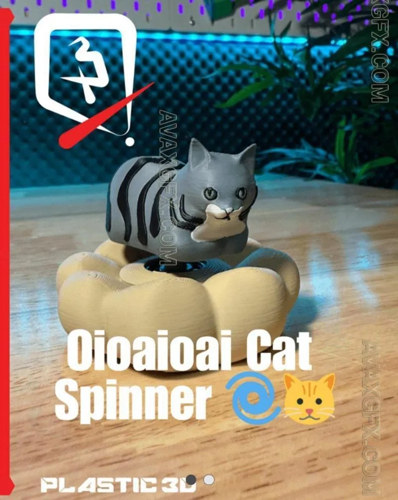 Oioaioai Cat Spinner - STL 3D Model