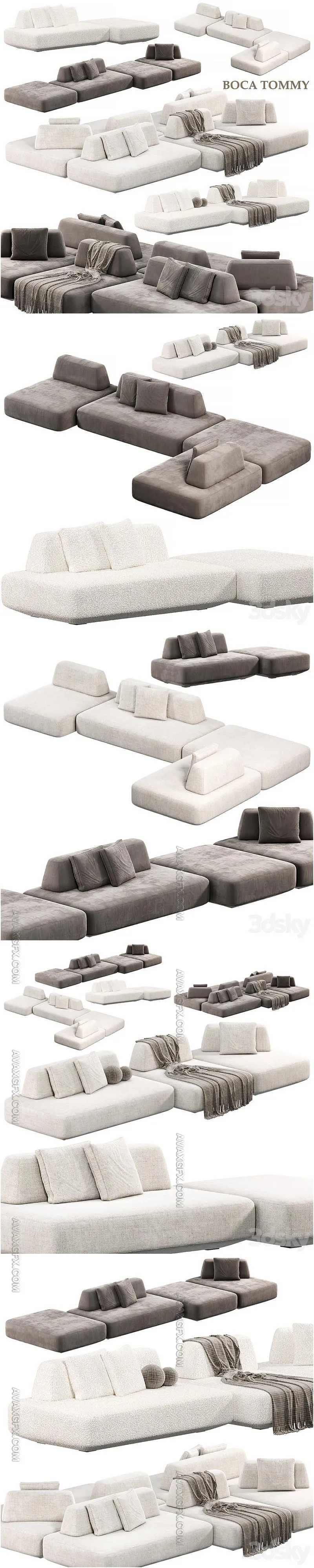 BOCA TOMMY, Modular sofa BOCA TOMMY - 3D Model