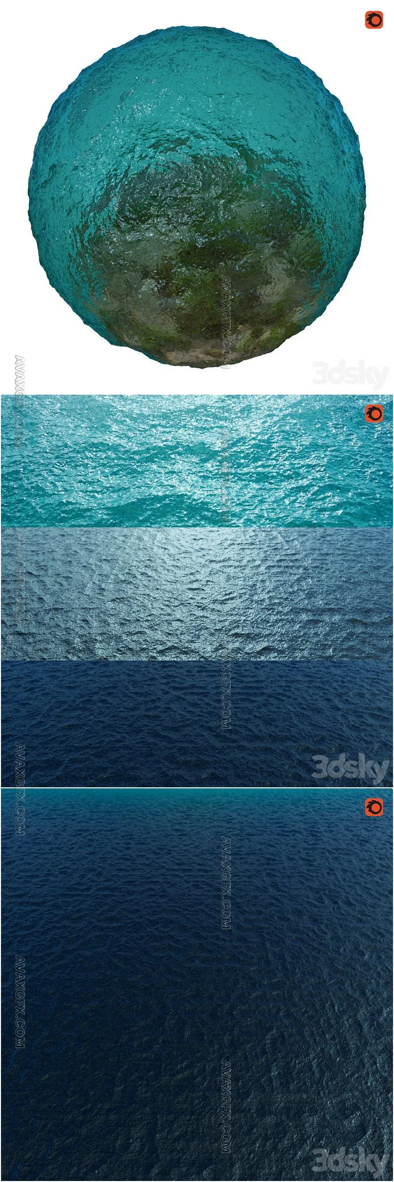 Sea water material - 3D Model
