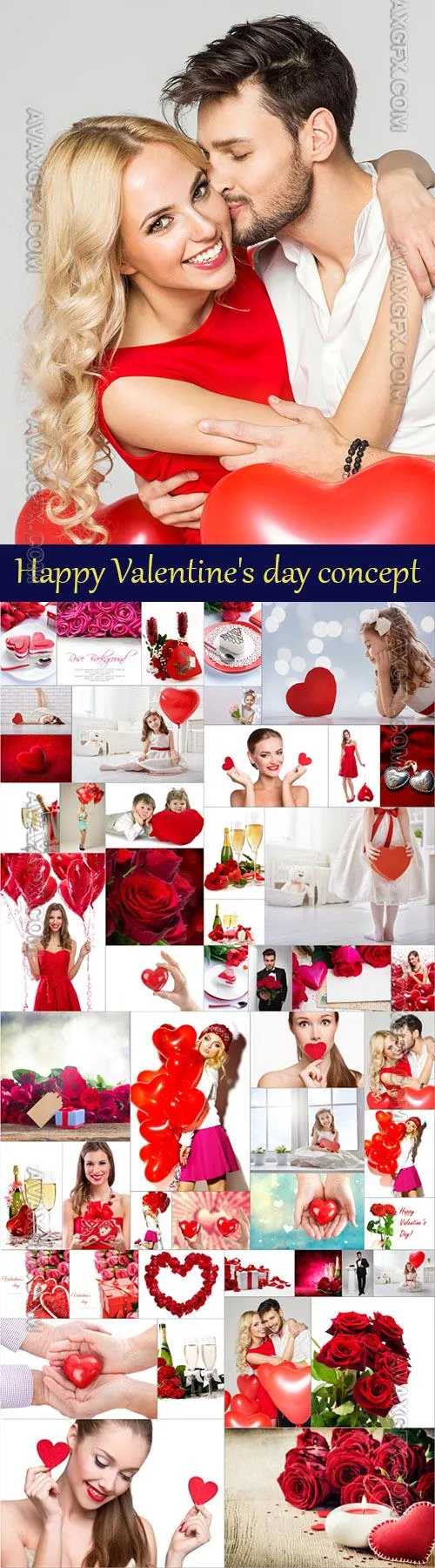 Happy Valentine's Day concept stock photo set