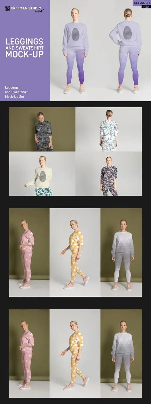 Leggings and Sweatshirt Mock-Up Set 10903034