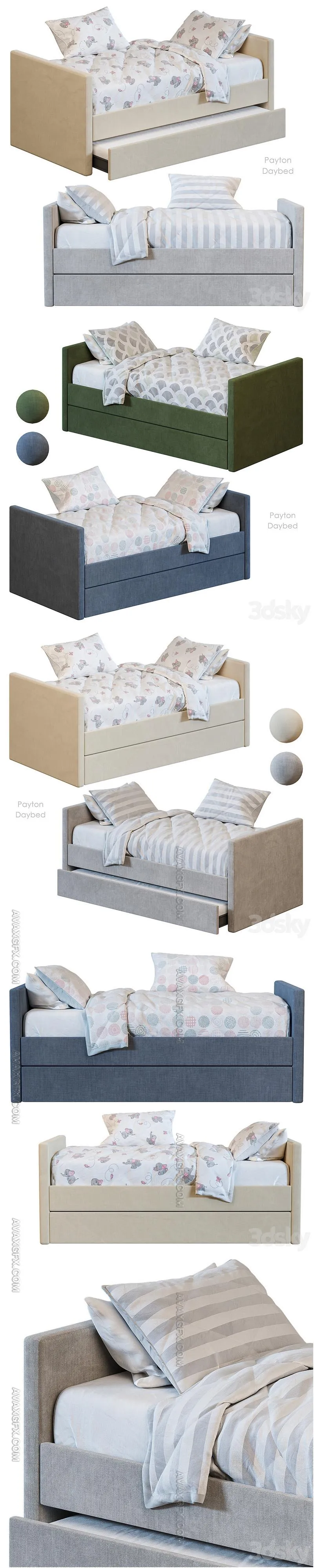 Payton bed West Elm - 3D Model