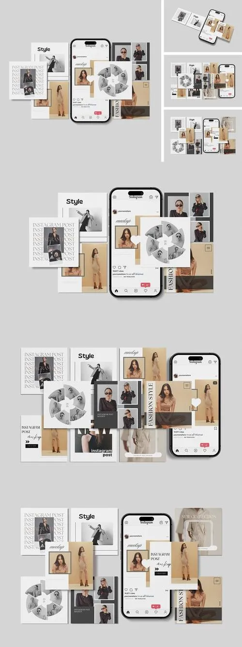 Instagram Post / Stories Mockup U7TYEF2