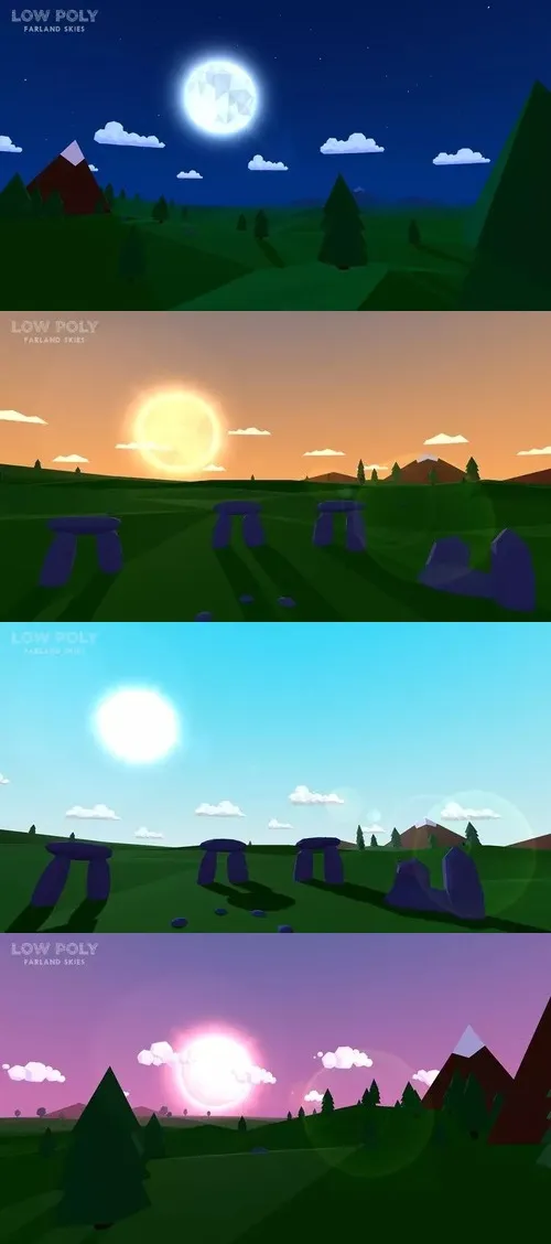 Unity 2D Farland Skies - Low Poly v2.5.2