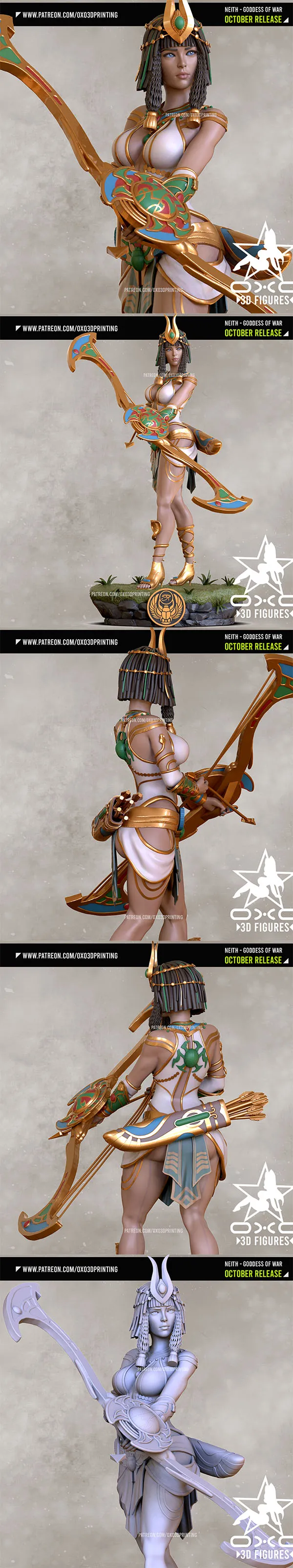 OXO3D – Neith Egyptian Goddess – 3D Print