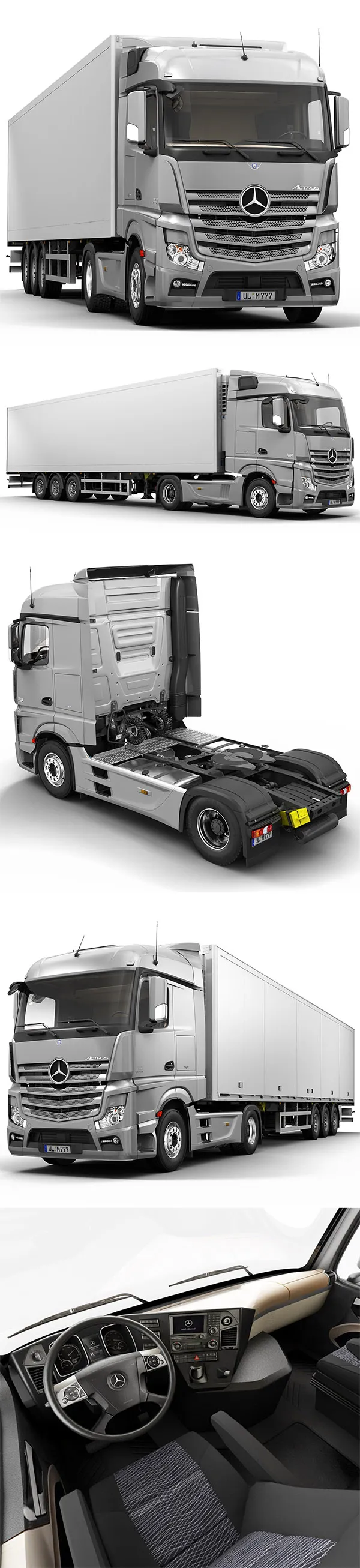 Truck Mercedes Actros Stream Spase 3D Model