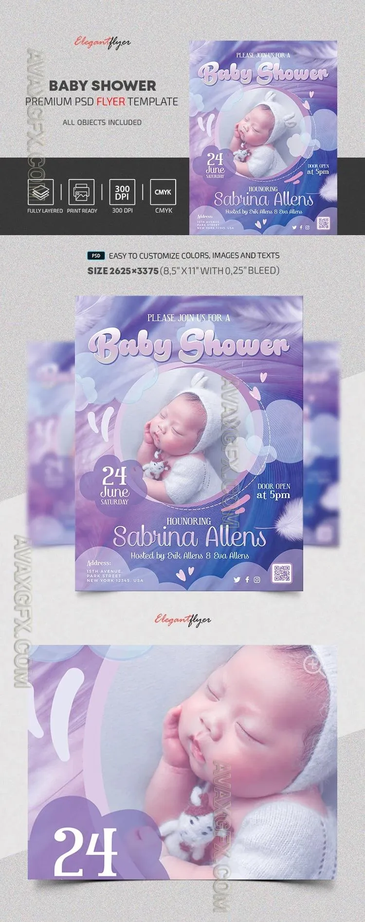 Baby Shower Flyer - Premium Flyer template (PSD)