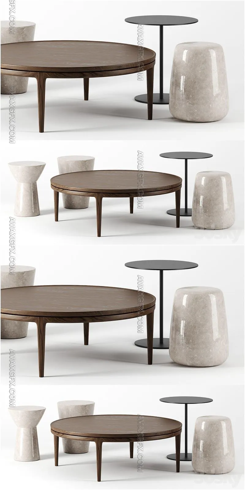 Coffee tables set by Time and Style - 3D Model