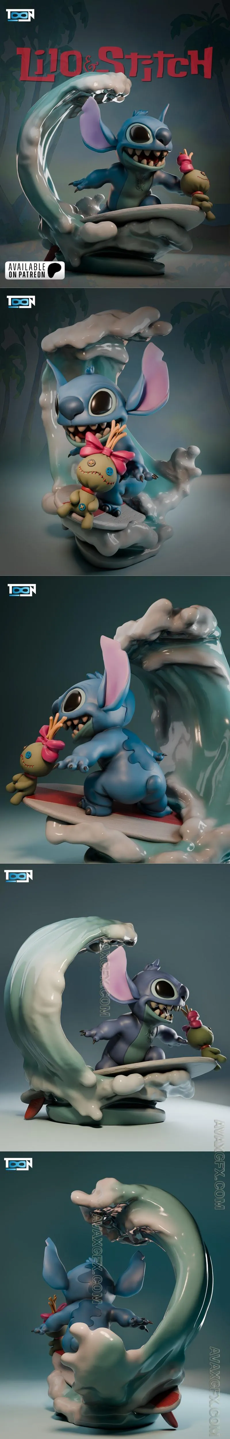 Toon Studios - Stitch Surf - STL 3D Model