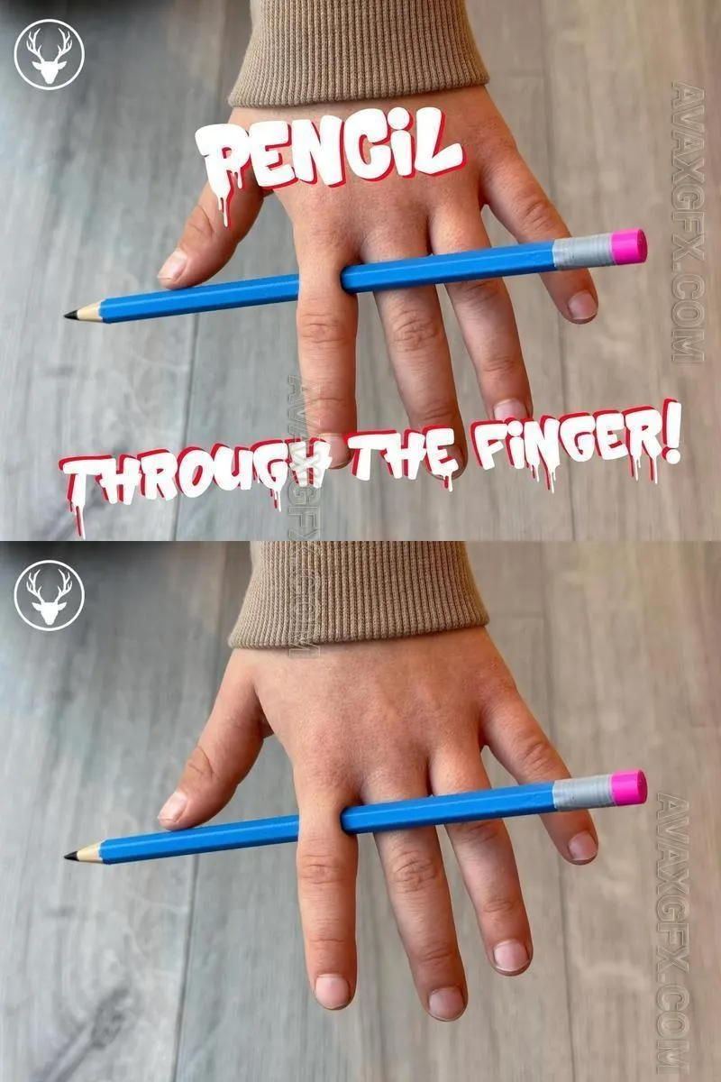 Pencil through the finger - STL 3D Model