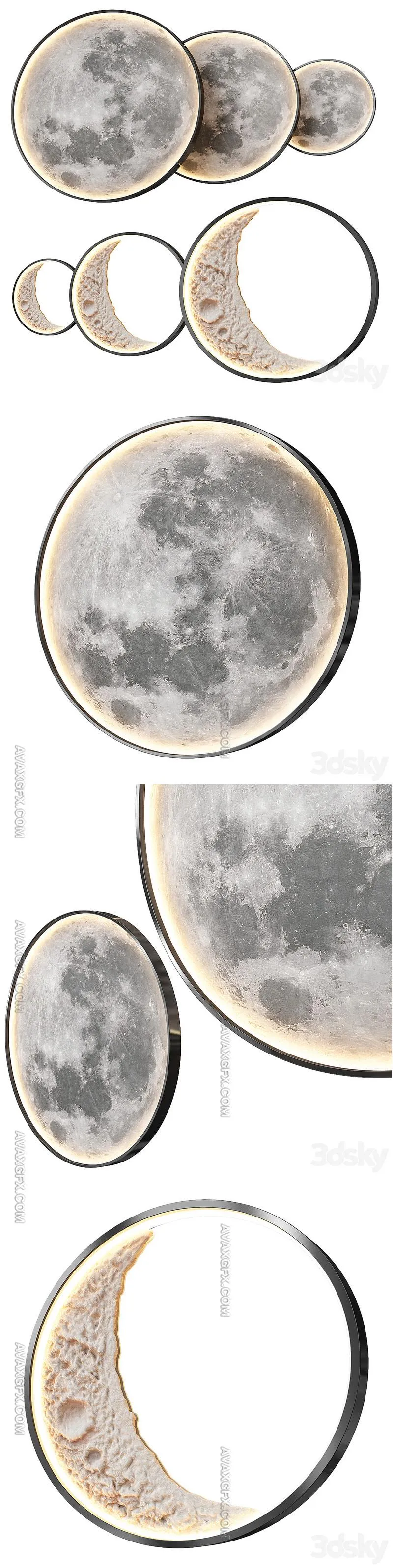 Wall Moon Lamp - 3D Model