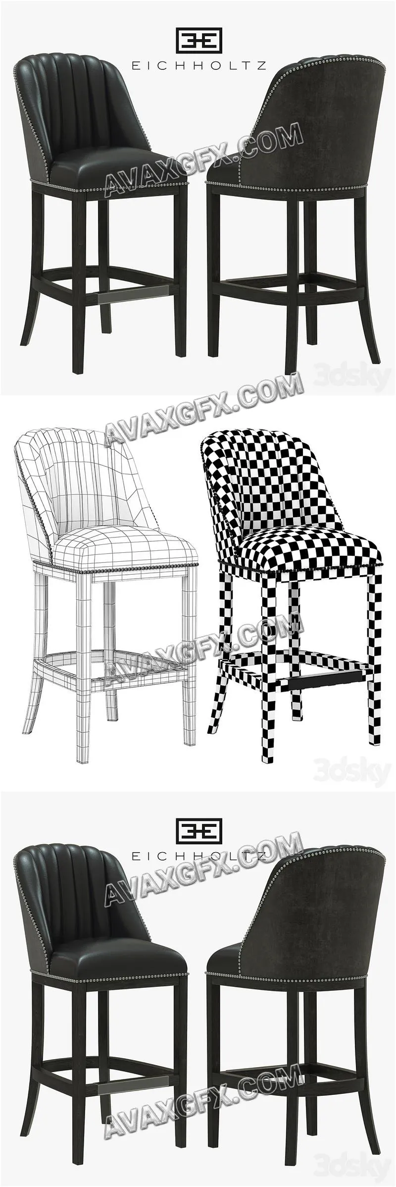 Eichholtz Balmore bar stool - 3D Model