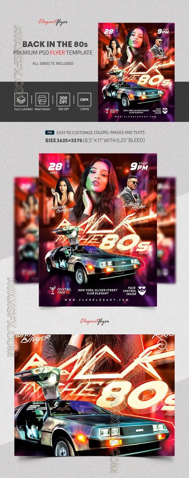 Back in the 80s Flyer - Premium Flyer template (PSD)