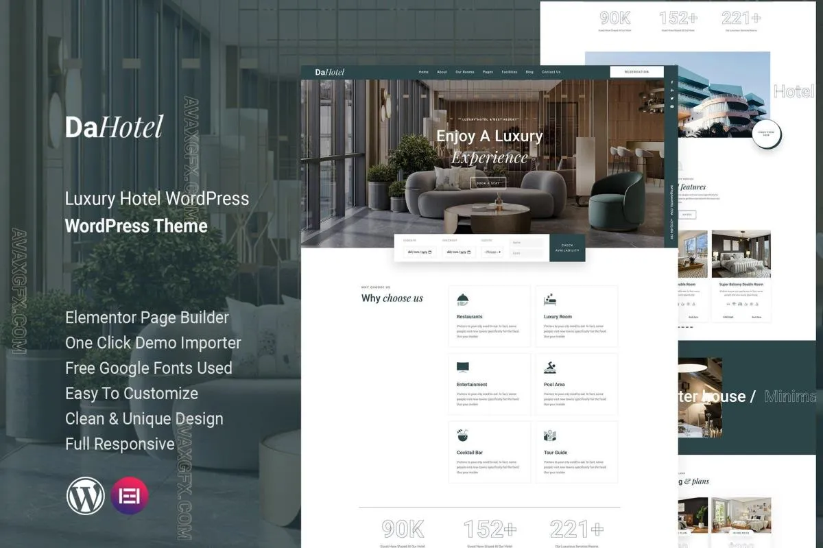 Dahotel - Luxury Hotel WordPress Theme 5SRUSTB