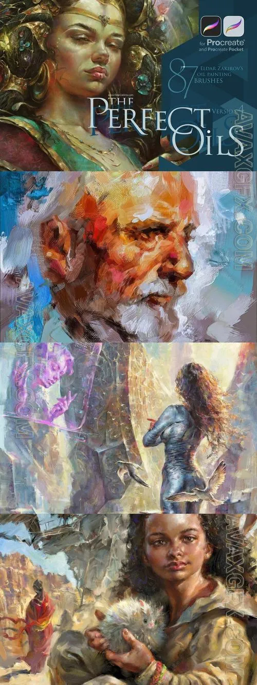The Perfect Oils for Procreate: 87 oil brushes NYRB72W