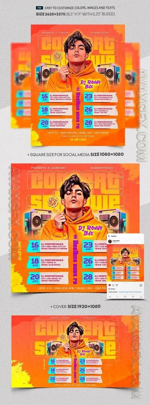 Concert Schedule - Premium Flyer template (PSD)
