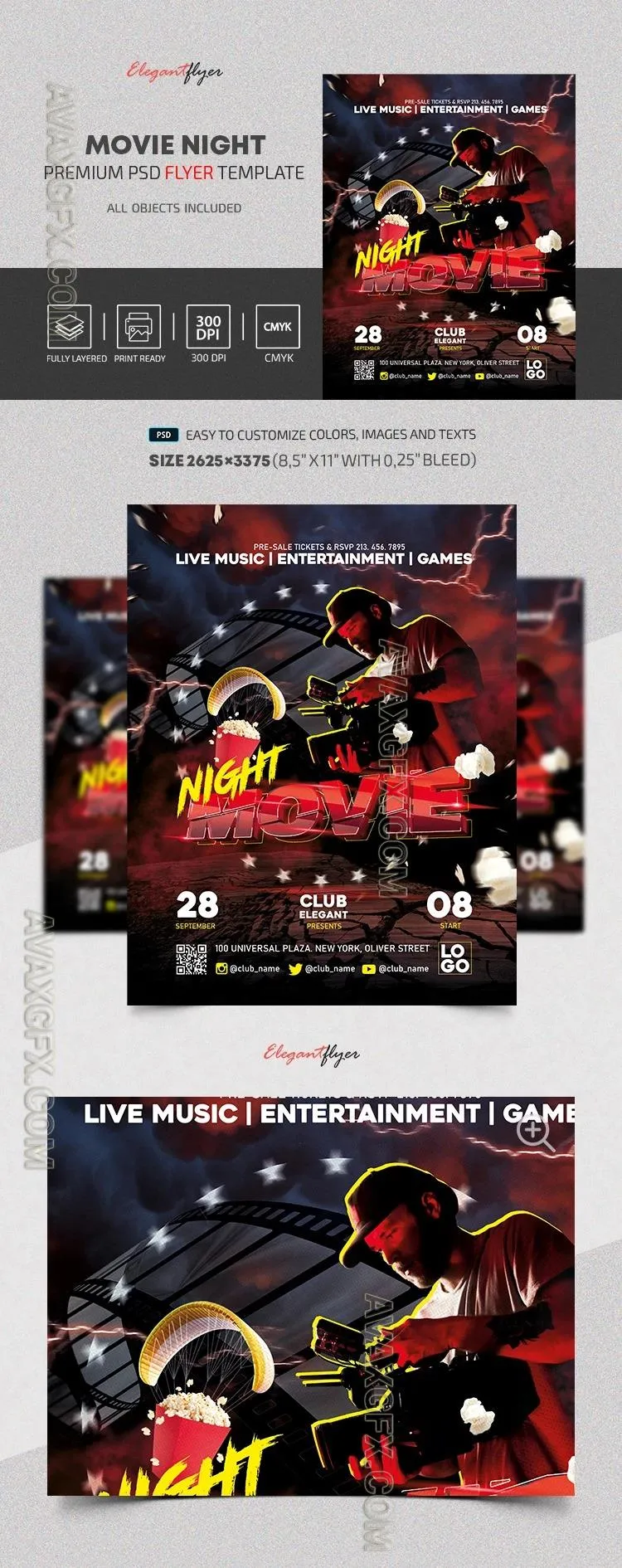 Movie Night Flyer - Premium Flyer template (PSD)