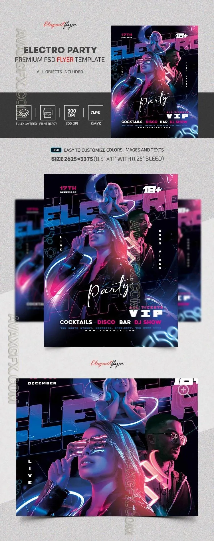 Electro Party Flyer - Premium Flyer template (PSD)