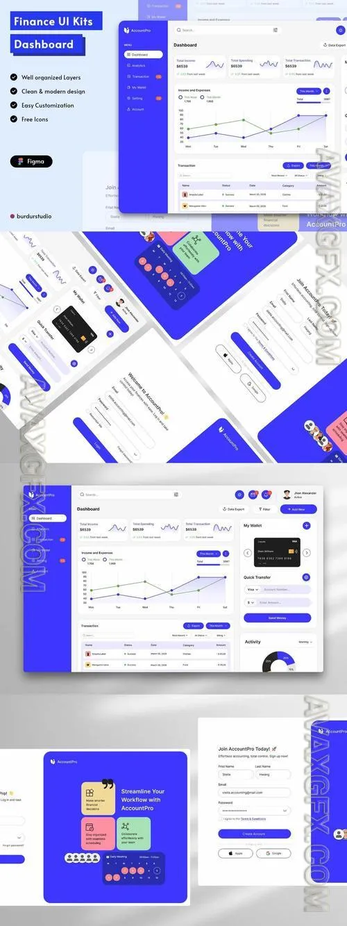 AccountPro - Financial Admin Dashboard UI Kits E56YR8P