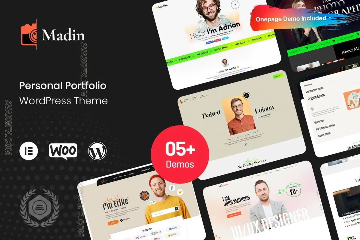 Madin - Personal Portfolio WordPress Theme ELTFU2M