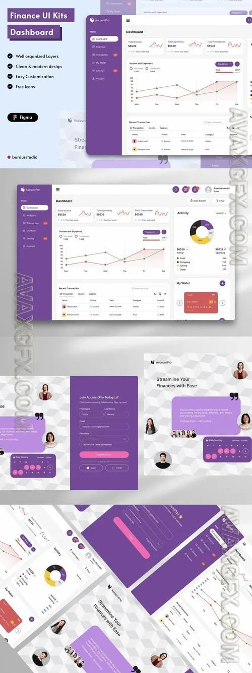 AccountPro - Financial Admin Dashboard UI Kits EW7XAJP