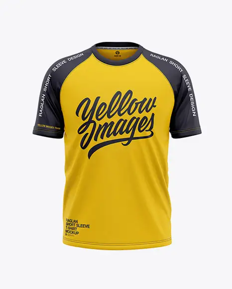 Men’s Raglan Short Sleeve T-Shirt Mockup - Front View 37058