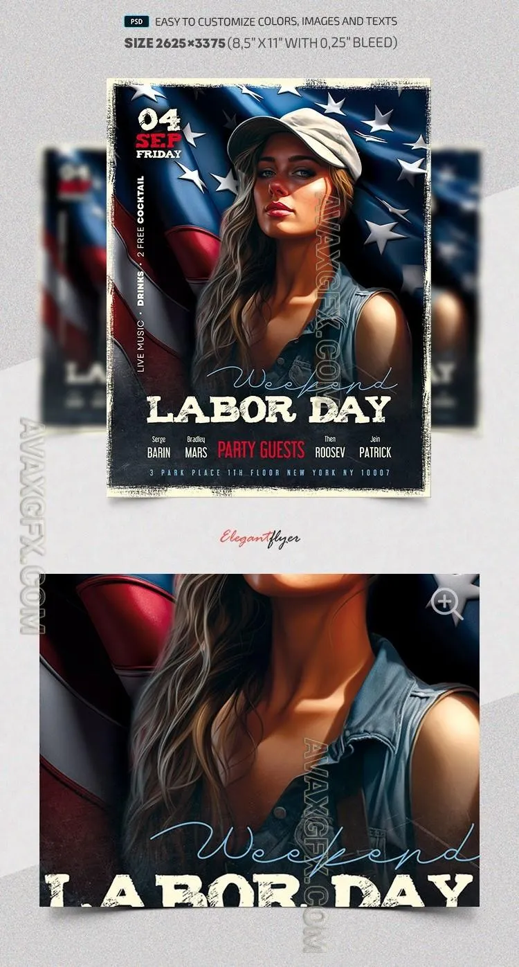Labor Day Party - Premium Flyer template (PSD)