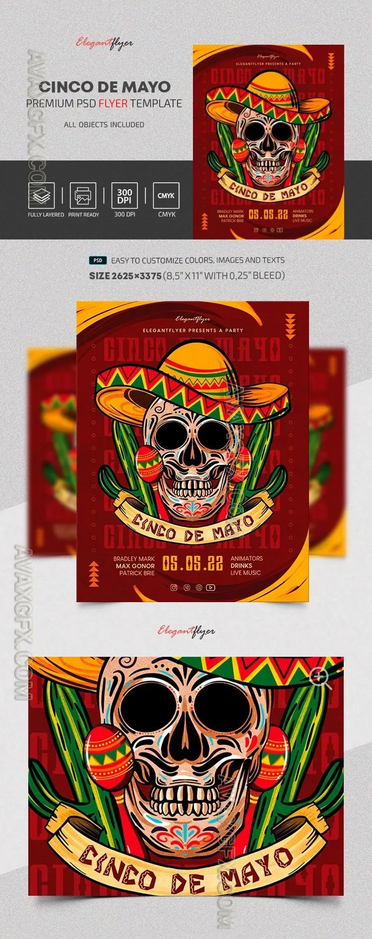Cinco de Mayo Flyer - Premium Flyer template (PSD)