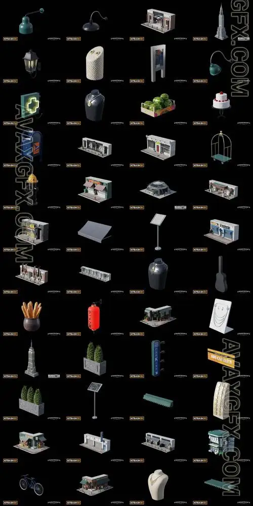 48 Kitbash 3D Models Bundle