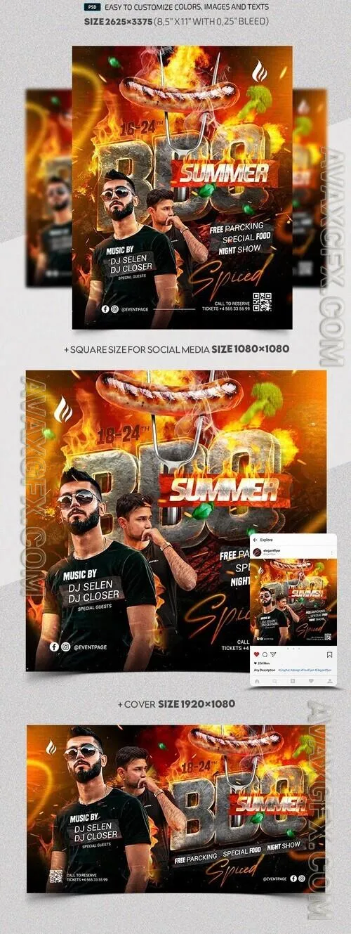Summer BBQ - Premium Flyer template (PSD)