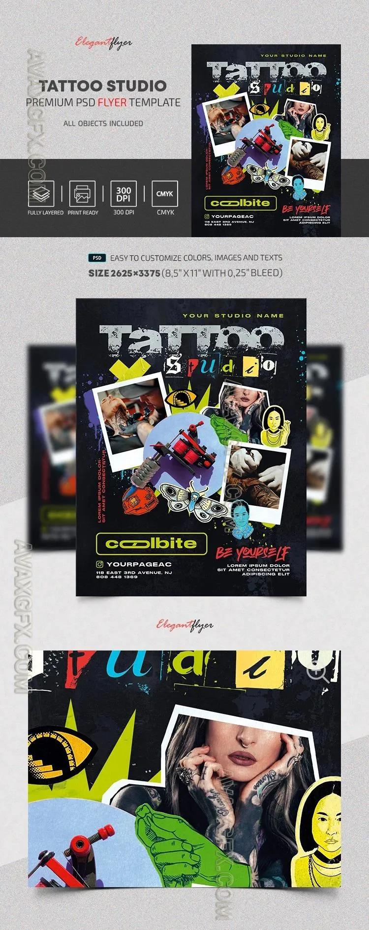 Tattoo Studio Flyer - Premium Flyer template (PSD)