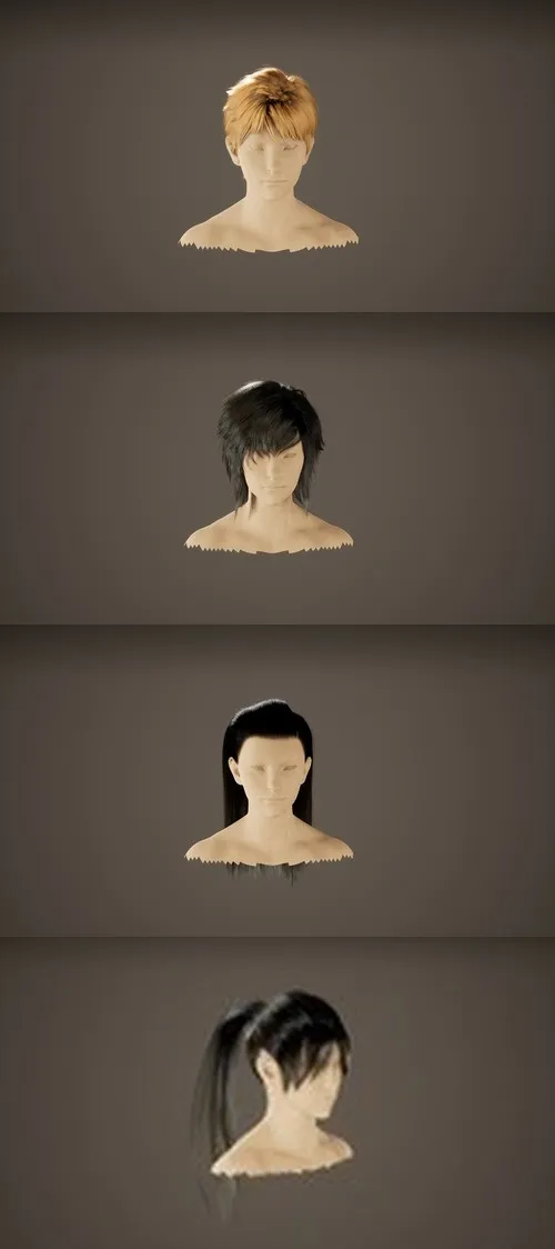 Unreal Engine Characters Anime Hair v5.4
