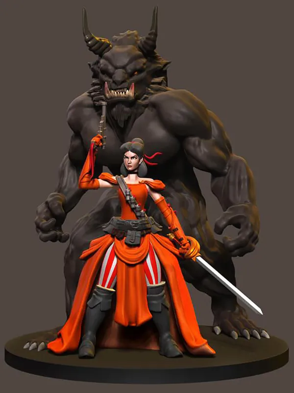 Bela and Beast Washed – 3D Print