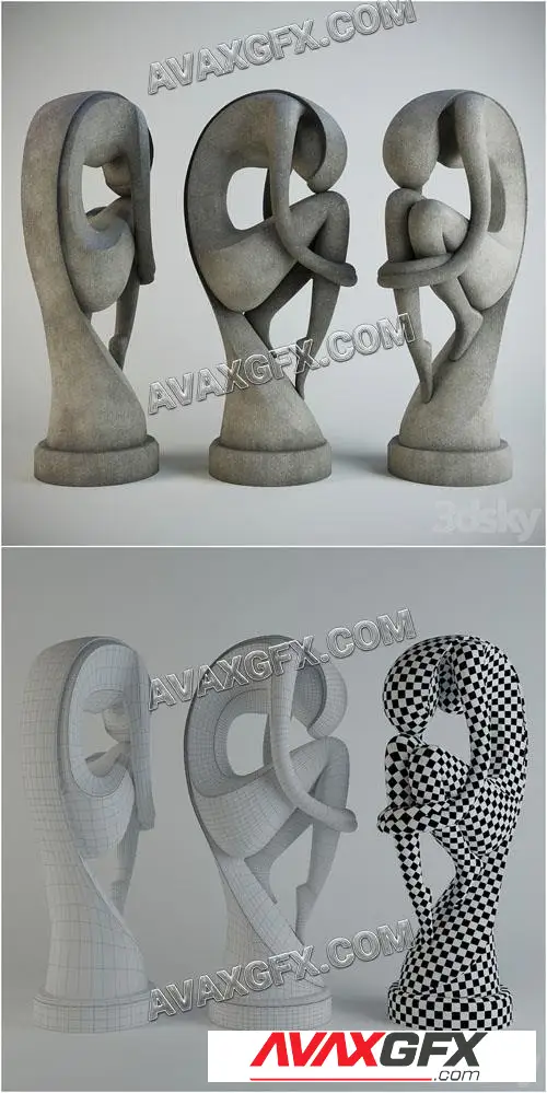 Sculpture stone concrete - 3D Model